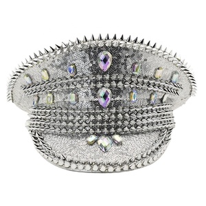 Unisex Màu Tím Màu Xanh Lá Cây Vàng Punk <span class=keywords><strong>Sequin</strong></span> Đội Trưởng Hat Của Manwu Nhà Máy Cho Mardi Gras Đốt Người Đàn Ông Lễ Hội Diễu hành Hoặc Đảng - Product Image 6