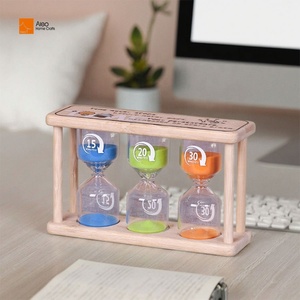 Design tradizionale con <span class=keywords><strong>Timer</strong></span> di vetro di bambù naturale fatto a mano clessidra 3/<span class=keywords><strong>5</strong></span>/10 minuti con finitura colorata per anniversario regalo per bambini - Product Image 1