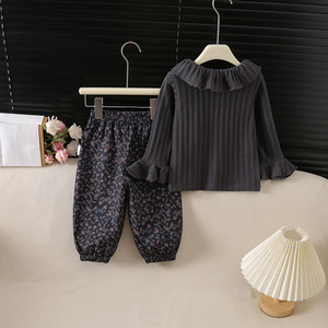 Completo alla Moda per Ragazze: Set Due Pezzi Stile Coreano con Maniche a Campana per <span class=keywords><strong>Primavera</strong></span> e Autunno - Product Image 2