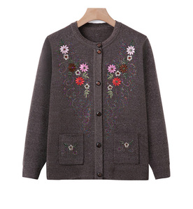 Dy046 Cardigan Casual da <span class=keywords><strong>Donna</strong></span> Autunnale con Ricamo Floreale Monopetto in <span class=keywords><strong>Maglia</strong></span> Poliestere/Nylon a Maniche Lunghe - Product Image 6
