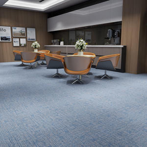Dalles de moquette commerciales modernes, couleur unie, à poils ras, avec support antidérapant en caoutchouc, pour usage bureautique, forme carrée, en polypropylène - Product Image 2