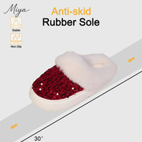 YJ097 Chaussons à plateforme scintillants à bout fermé pour femme, chauds et épais en fausse fourrure, idéaux pour l'hiver et la maison - Grande Vente