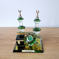 Modèle d'architecture de mosquée en cristal, bâtiment islamique, figurines de collection, souvenirs, décoration de véhicule, décoration de table pour la maison