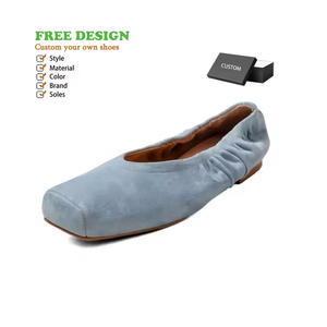 <span class=keywords><strong>Ballerine</strong></span> piatte slip-on da donna <span class=keywords><strong>in</strong></span> camoscio azzurro, antiscivolo, con punta quadrata, di tendenza, sempre alla moda, personalizzabili su richiesta - Product Image 1