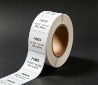 Autocollants personnalisés en vinyle imperméable autocollants en PET certifiés pour appareils électriques, étiquettes industrielles approuvées