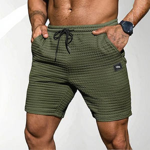 กางเกงขาสั้นผู้ชายคุณภาพสูงแบบสั่งทำพิเศษ ผ้าถักเนื้อแน่น เอวกลาง ทรงลำลอง ยืดหยุ่นได้ เหมาะสำหรับออกกำลังกาย ฟิตเนส ชายหาด - Product Image 3