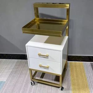 Modern Wooden Furniture Beauty Trolley Salon Styling Trolley Metal <b>Plastic</b> Tool for Car Beauty Salon Barber Shop Living Room - Product Image 3