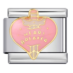 Glassa colorata cuore romantico amore san valentino italiano Charm Link Fit 9mm bracciale in acciaio inox fai da te creazione perline gioielli - Product Image 5