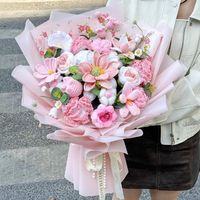 Fabricants de bouquets de roses au crochet, bouquets en peluche avec fil, pour la remise des diplômes, la fête des mères, écologiques, vente en gros