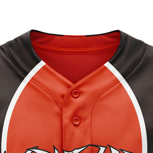 Camiseta de Béisbol con Bloques de Color para Hombre, Personalizada, con Botones, Manga Corta, Letra Bordada, Transpirable, para Entrenamiento Deportivo - Product Image 2
