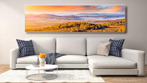 Pintura <span class=keywords><strong>de</strong></span> Paisaje Acuarela para el Hogar, <span class=keywords><strong>Montañas</strong></span> Doradas Brillantes, Arte Decorativo con el Sol para Salas <span class=keywords><strong>de</strong></span> Estar, Estudios y Dormitorios Modernos - Product Image 3