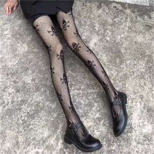Venta al por mayor personalidad calavera fiesta malla medias mujeres Halloween negro Nylon Fish Net pantimedias - Product Image 3