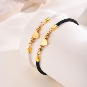 Stainless Steel Heart Round Bead <b>Copper</b> Milan Rope <b>Bracelet</b> Adjustable Waterproof Women Trendy Fashion Jewelry - Product Image 2