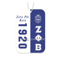 Désodorisant de voiture et sachet parfumé promotionnel personnalisé avec motif lettres grecques de sororité, désodorisant de placard