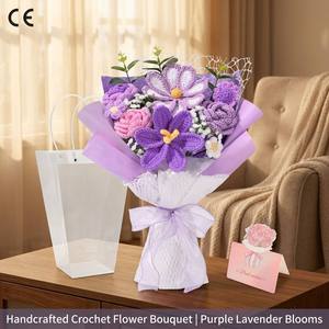 Composizioni Floreali in Filato Lavorate a Maglia <span class=keywords><strong>e</strong></span> all'Uncinetto, <span class=keywords><strong>Rose</strong></span>, Gigli <span class=keywords><strong>e</strong></span> Tulipani, Artigianali, per San Valentino, Decorazioni per la Casa, Commercio Estero Cinese - Product Image 4