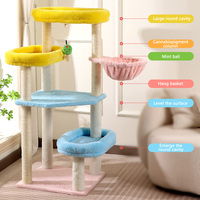Árbol rascador grande para gatos con plataforma de felpa, hamaca y poste de sisal, mueble para mascotas de interior, color personalizado, venta al por mayor OEM