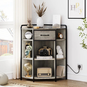 Cross-border best-selling <b>sideboard</b> living room category: modern creative <b>storage</b> cabinet, iron and wood structure, with LED - Product Image 1