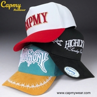 Topi Baseball 5 Panel Snapback Dua Warna Logo Kustom Berkualitas Tinggi, Topi A-Frame Pria Profil Tinggi Sedang, Crown Deep Fit, Topi A-Frame