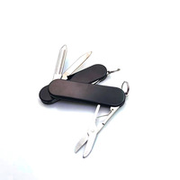 Meilleure vente 5-en-1 Mini couteau pliant en acier inoxydable Porte-clés multifonction Outil de poche pour le bricolage