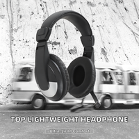 Headphone Over-Ear Ringan dengan Driver Dinamis 750, OEM ODM, Best Seller, Berkabel dengan Mikrofon, Port 3.5mm untuk Komputer PC
