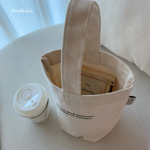 Xuerry High Quality Eco-friendly Reusable Wine Coffee Cup <b>Small</b> Mini Tote <b>Bag</b> <b>Canvas</b> Cotton Custom logo Print Shopping Tote <b>Bag</b> - Product Image 4