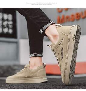 Zapatos de cuero PU negros de moda, zapatillas deportivas casuales con cordones para hombre, los más vendidos, zapatos planos sin cordones para caminar. - Product Image 6