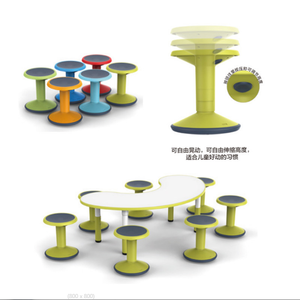 Taburete de escritorio de pie de plástico, ajustable, neumático, sin respaldo, para oficina, para sentarse y ponerse de pie, con movimiento oscilante - Product Image 2