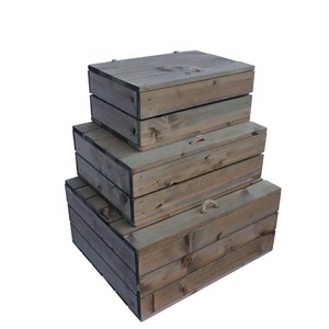 Handmade Wooden <strong>Box</strong> With Lid Solid Pine <strong>Brown</strong> <strong>Storage</strong> Gift Crate - Product Image 3