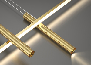 Lampadario Nordico in Rame di Lusso per Ristorante, Nuovo LED a Striscia Lunga <span class=keywords><strong>con</strong></span> <span class=keywords><strong>Faretti</strong></span>, Lampadario Intelligente - Product Image 6