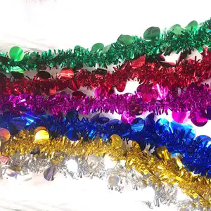 Party Background Hanging Decoration Tinsel Garland Wholesale Classic Style Tinsel Strip Glitter Garland
