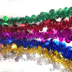 Partij Achtergrond Opknoping Decoratie Klatergoud Guirlande Groothandel Klassieke Stijl Tinsel Strip Glitter Guirlande