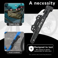 Pompe à vélo manuelle BAIMEI haute pression 80-130 PSI en alliage d'aluminium - Pompe à vélo portable mini imperméable et durable