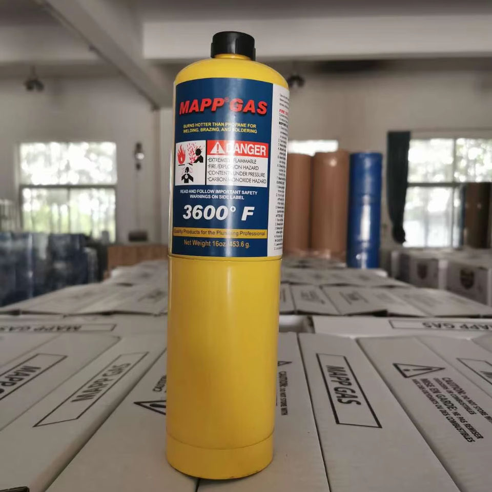 Industrial Grade MAPP Gas Bottle 453.6g High Temperature Brazing Gas ...