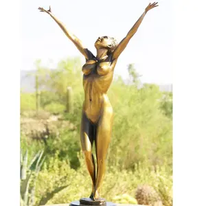 현대 금속 예술 실물 크기 청동 누드 여자 동상