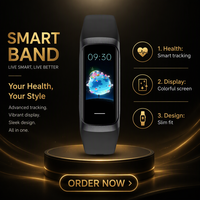 Bracelet intelligent pour enfants avec écran tactile IPS, suivi d'activité, moniteur de fréquence cardiaque et de sommeil, compteur de pas, rappel programmé, à porter au poignet