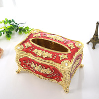Nouveauté, boîte à mouchoirs en acrylique décorative pour la maison, utilisation domestique et hôtelière, boîtes à mouchoirs dorées et blanches