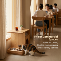 Table d'appoint multifonctionnelle en chêne rouge écologique et durable pour humains et animaux, table de chevet, table d'angle en bois naturel, lit pour chat, table à manger