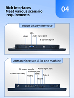 Panneau d'affichage industriel J6412 de 11.6 pouces entièrement fermé Contrôle par écran tactile optique intégré pour PC Surveillance par ordinateur industriel