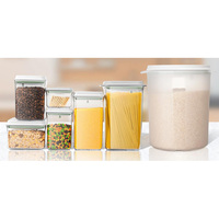 Lot de 3 organisateurs de garde-manger pour pâtes, grande boîte hermétique en plastique pour céréales, ensembles de conteneurs de stockage des aliments pour la farine de sucre et les aliments secs