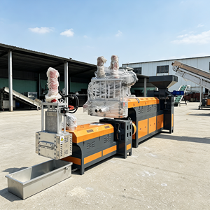 Flake Double Guansheng Two Stage PP PE <b>Plastic</b> Pelletizer Film Pelletizing <b>Pellet</b> Extruder Line Supplier - Product Image 2