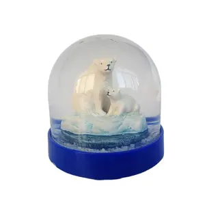 Высококачественный полимер, белый медведь, животные, снежный шар для рекламных подарков
