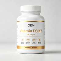 Vitamin D3 K2 Softgel 120 Kapsul Kesehatan Tulang Sistem Imun Kesehatan Jantung Kesehatan Otot untuk Pria & Wanita