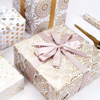 Papier cadeau arc-en-ciel doré multicolore en rouleau, papier de soie imprimé pour emballage cadeau