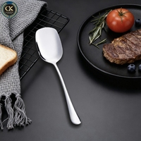 Cuillère de service longue en acier inoxydable 304 de haute qualité, écologique, de luxe, finition miroir, pour cuisine et restaurant