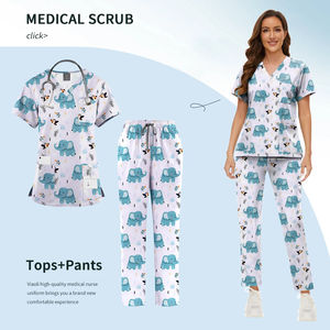 2025 stampati personalizzati scrub uniformi infermiere per natale Halloween vari temi per bambini ospedale 1:1 modello di restauro - Product Image 4