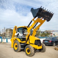 Chargeuse-pelleteuse JCB 3CX 4x4 d'occasion, faible nombre d'heures, en bon état, pour travaux de terrassement