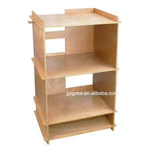 Support de tourne-disque fonctionnel 3 en 1 en contreplaqué GOKA avec rangement pour disques vinyles et <span class=keywords><strong>amplificateur</strong></span> intégré - Product Image 3