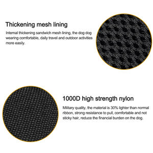 1000Dオックスフォードヘビーデューティ犬用ハーネスグラブハンドル付きぴったり犬用ベスト追加コンフォートネオプレン裏地付き - Product Image 2