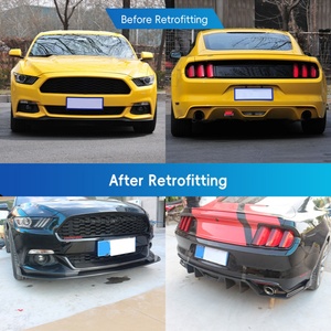 Nuevo Kit de Carrocería para Mustang 2014-2017, Modificación y Mejora, Parachoques Delantero, Alerón Lateral de Fibra de Carbono, Guardabarros, Alerón Trasero, Instalación con Tornillos - Product Image 3