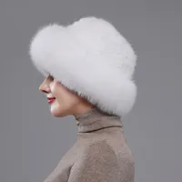 Mode Hot Sale Fox Pelz besatz Roller Nerz Pelzmütze Gestrickt Winter Warme Pelzmütze für Frauen